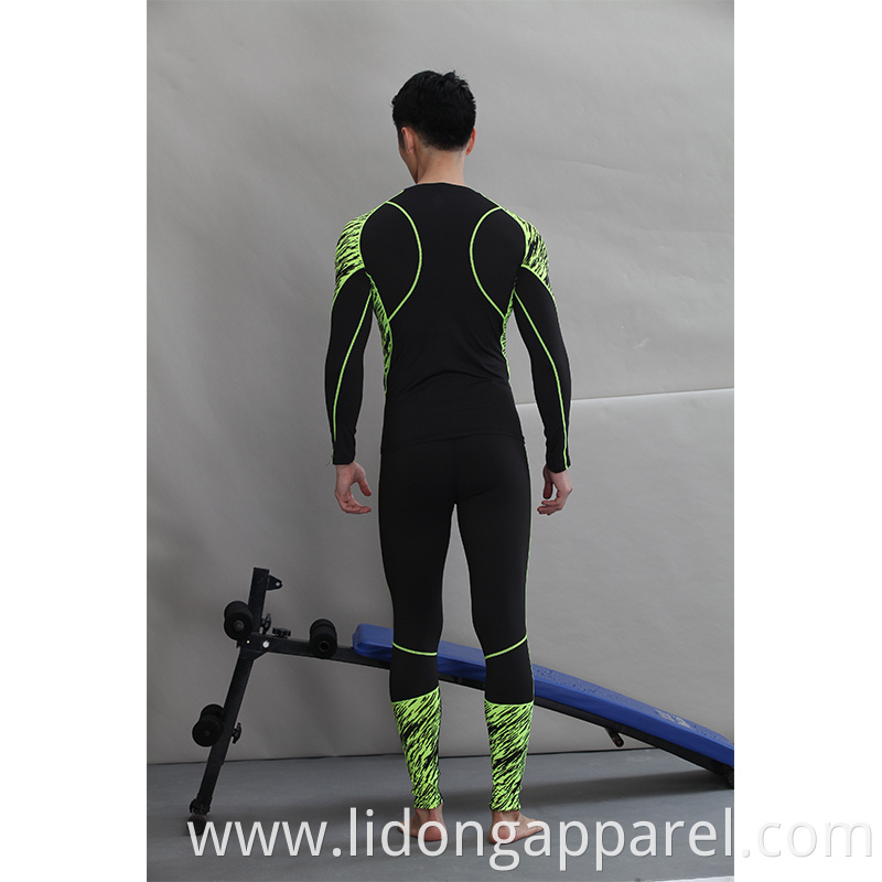 LiDong Custom Fitness Cool Men Workout Gym Clothes Tight Compression T Shirt